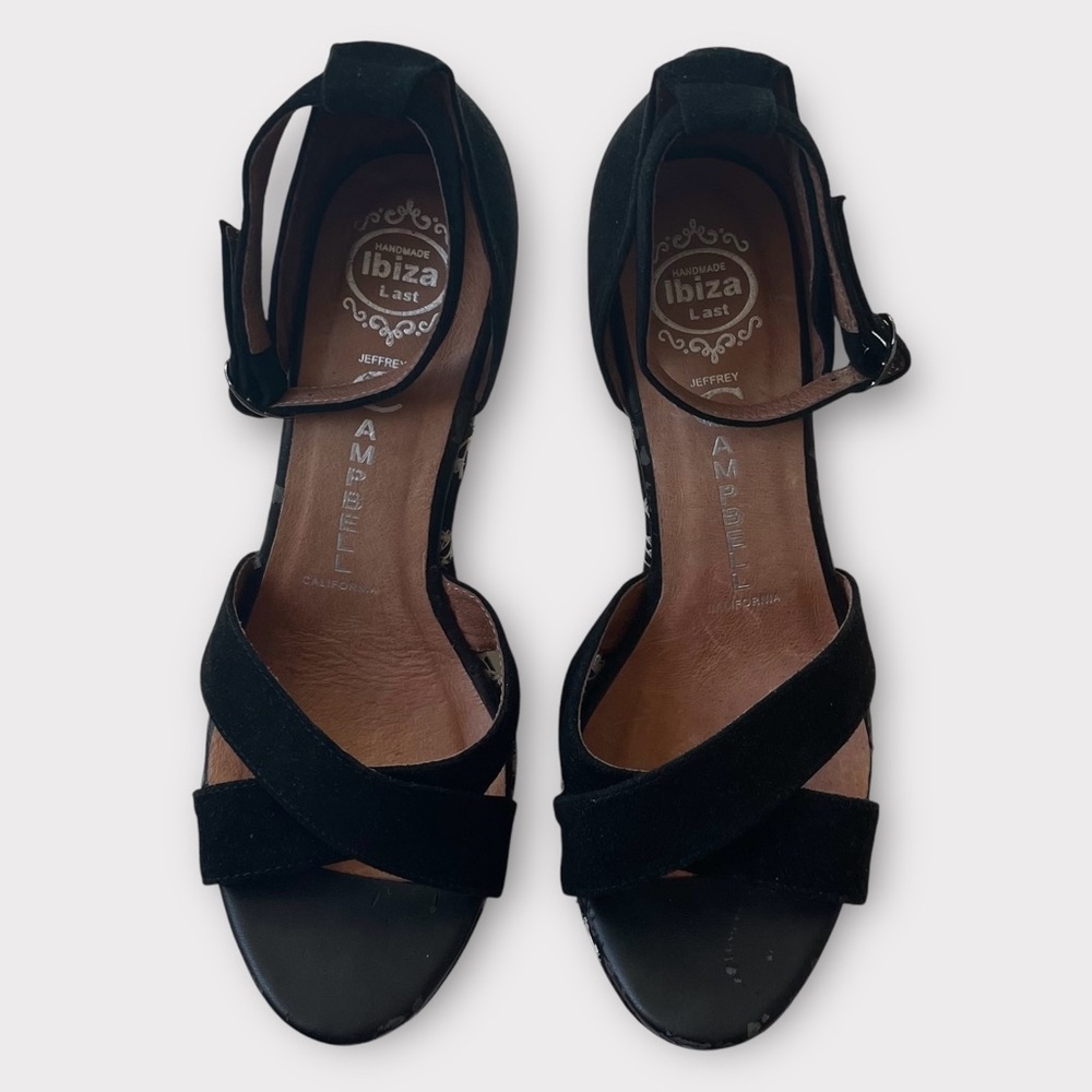 Jeffrey Campbell Ibiza Size 8.5 Platform Wedges Suede Embroidered (See Photos)